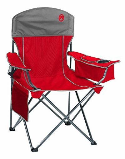 Coleman Oversized Quad Chair with Cooler, Holds up to 300-Pound, Red/Grey $34.99 (Reg $49.99)