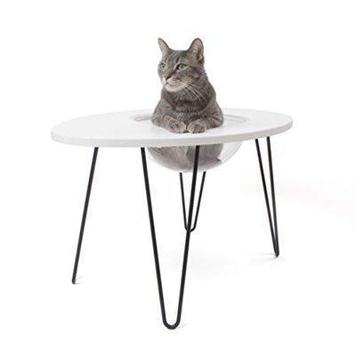 Primetime Petz Hauspanther Nestegg - Raised Cat Bed & Side Table, White $66.93 (Reg $133.99)