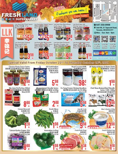 FreshLand Supermarket Flyer October 22 to 28