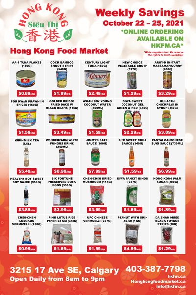 Hong Kong Food Market Flyer October 22 to 25