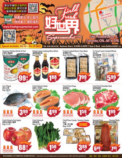 Field Fresh Supermarket Flyer October 22 to 28
