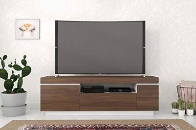 Nexera 116040 Cali, 60-inch TV Stand Walnut Melamine and White Melamine $179.97 (Reg $243.97)