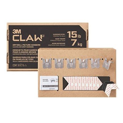 3M CLAW 6 Drywall Picture Hangers with Spot Markers, 15 lb., Hang Frames with no Tools, Holds up to 15 lbs $15.31 (Reg $17.17)