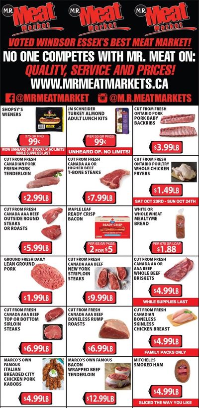M.R. Meat Market Flyer October 23 to 30