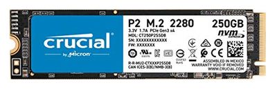 Crucial P2 250GB 3D NAND NVMe PCIe M.2 SSD Up to 2400MB/s - CT250P2SSD8 $43.99 (Reg $66.90)