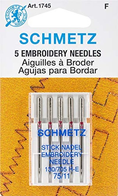 Euro-Notions 1745 Embroidery Machine Needles, Size 11/75, 5 Pack $6.47 (Reg $8.94)