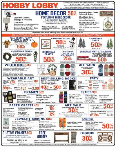 Hobby Lobby Weekly Ad Flyer October 25 to November 1