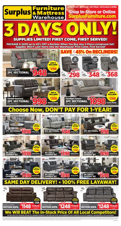 Surplus Furniture & Mattress Warehouse (Sydney) Flyer October 25 to 31