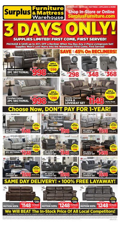 Surplus Furniture & Mattress Warehouse (Medicine Hat) Flyer October 25 to 31