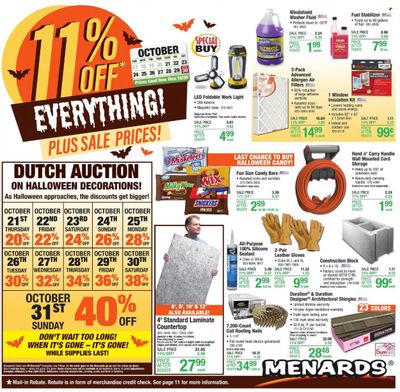 Menards Weekly Ad Flyer October 25 to November 1