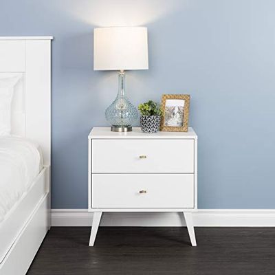 Prepac WDNR-1402-1 Milo Mid Century Modern 2-Drawer Nightstand, White $112.98 (Reg $143.99)