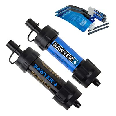 SAWYER PRODUCTS SP2105 Mini Water Filtration System, 2 Pack, Blue & Black $40.6 (Reg $55.70)