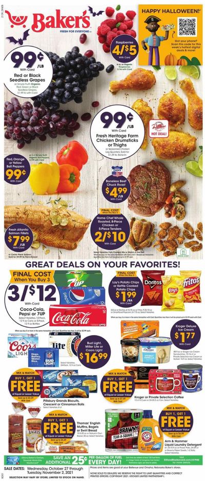 Baker's (NE) Weekly Ad Flyer October 27 to November 3