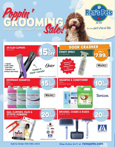 Ren's Pets Depot Poppin' Grooming Sale Flyer October 25 to November 7