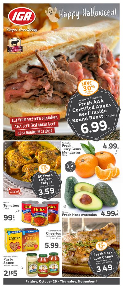 IGA Stores of BC Flyer October 29 to November 4