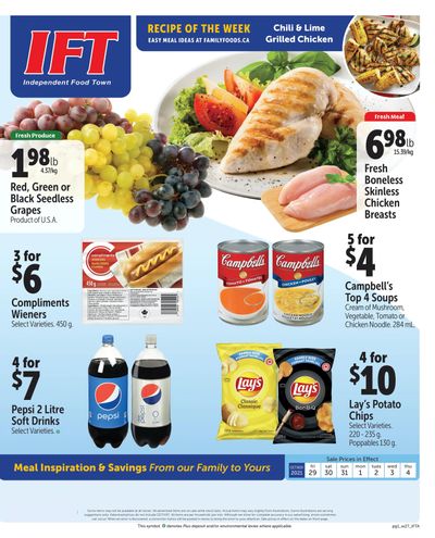 IFT Independent Food Town Flyer October 29 to November 4