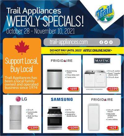 Trail Appliances (AB & SK) Flyer October 28 to November 10