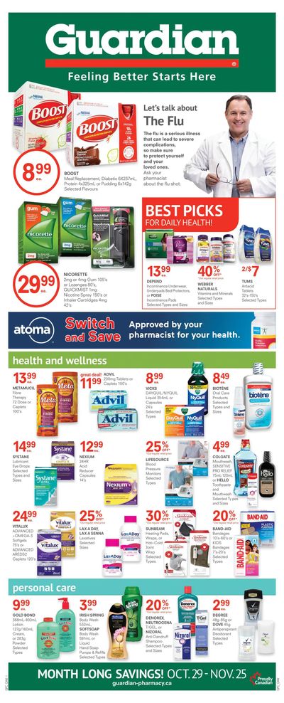 Guardian Monthly Pharmacy Flyer October 29 to November 4
