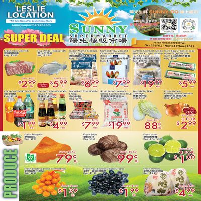 Sunny Supermarket (Leslie) Flyer October 29 to November 4