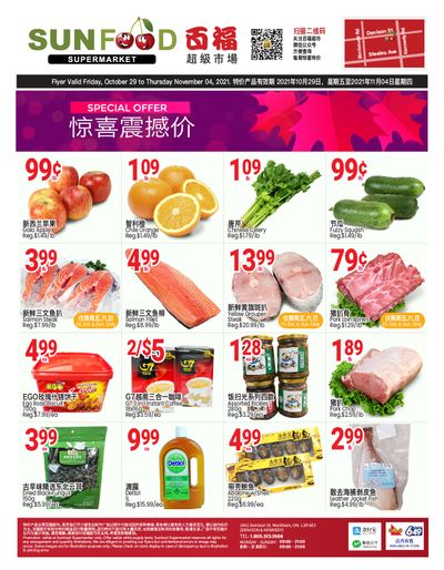 Sunfood Supermarket Flyer October 29 to November 4