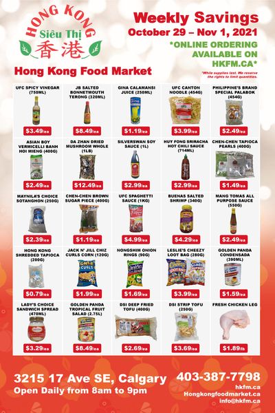 Hong Kong Food Market Flyer October 29 to November 1