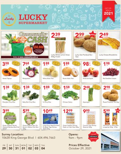 Lucky Supermarket (Surrey) Flyer October 29 to November 4