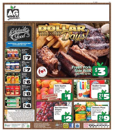 AG Foods Flyer October 29 to November 4