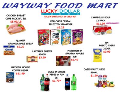 WayWay Food Mart Flyer October 29 to November 4