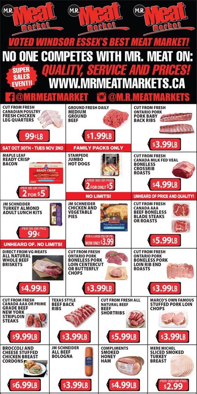 M.R. Meat Market Flyer October 30 to November 6