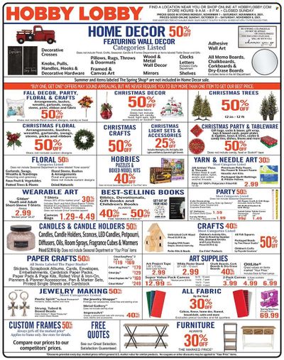 Hobby Lobby Weekly Ad Flyer October 31 to November 7