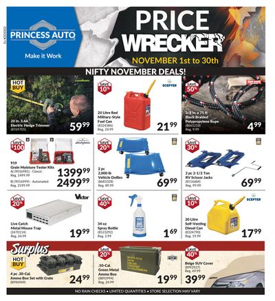 Princess Auto Price Wrecker Flyer November 1 to 30