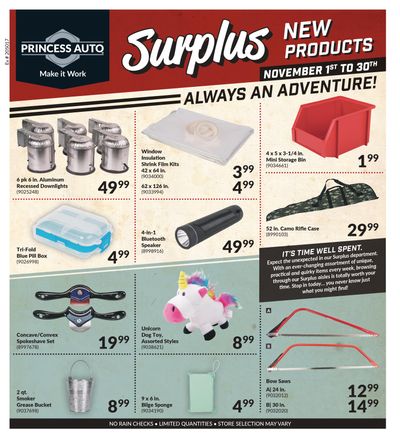 Princess Auto Price New Surplus Items Flyer November 1 to 30
