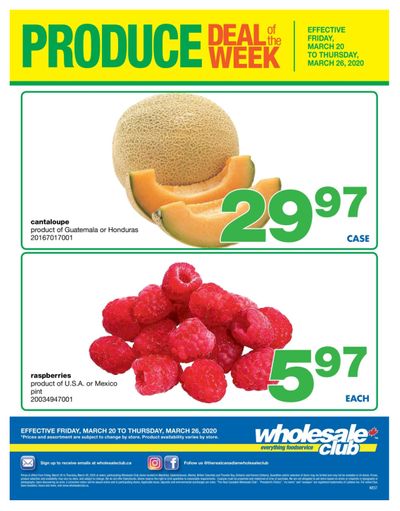 Wholesale Club (West) Produce Deal of the Week Flyer March 20 to 26