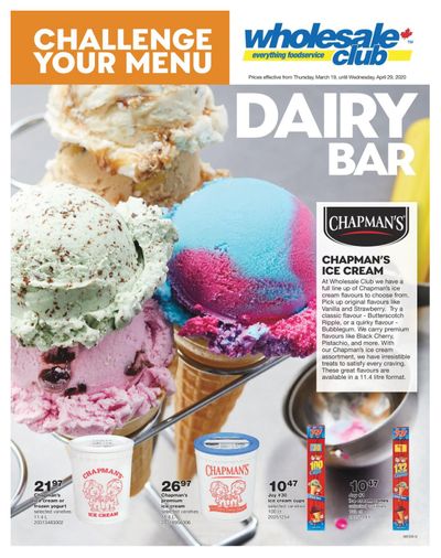 Wholesale Club (ON) Dairy Bar Flyer March 19 to April 29