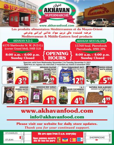 Akhavan Supermarche Flyer November 3 to 9