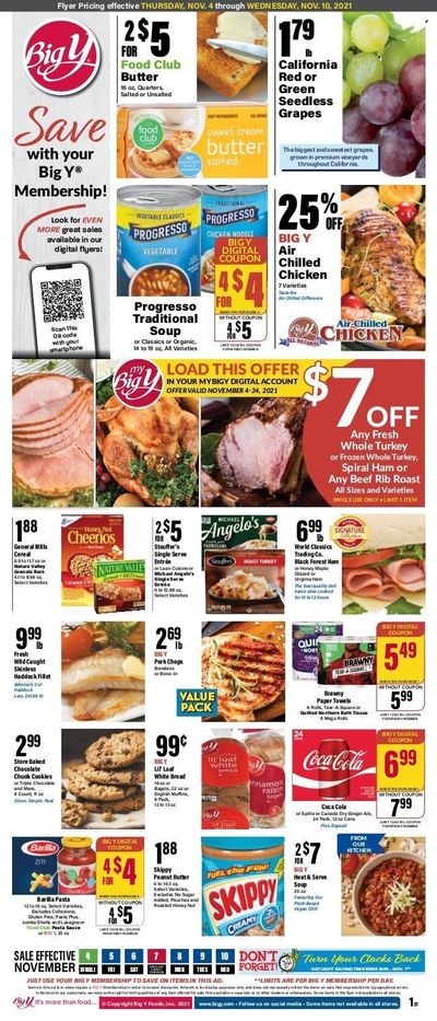 Big Y (MA) Weekly Ad Flyer November 3 to November 10