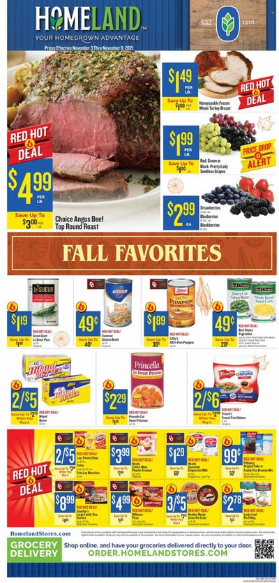 Homeland (OK, TX) Weekly Ad Flyer November 3 to November 10