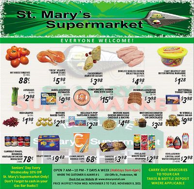 St. Mary's Supermarket Flyer November 3 to 9