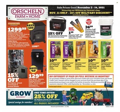 Orscheln Farm and Home (IA, IN, KS, MO, NE, OK) Weekly Ad Flyer November 4 to November 11