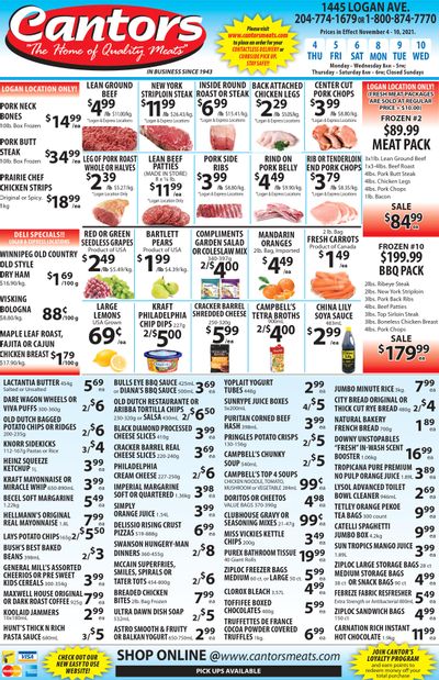 Cantor's Meats Flyer November 4 to 10