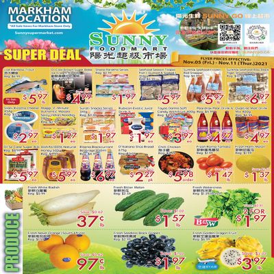 Sunny Foodmart (Markham) Flyer November 5 to 11