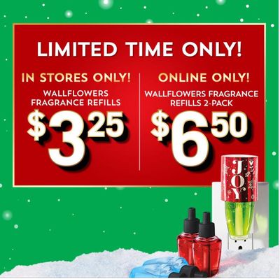 Bath & Body Works Canada Lowest Price of the Year Alert Sale: Get Wallflowers Fragrance Refills for $3.25 + More Offers