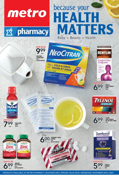Metro Pharmacy Flyer November 11 to 24