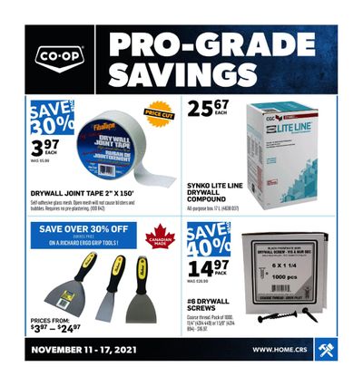 Co-op (West) Home Centre Pro-Grade Savings Flyer November 11 to 17