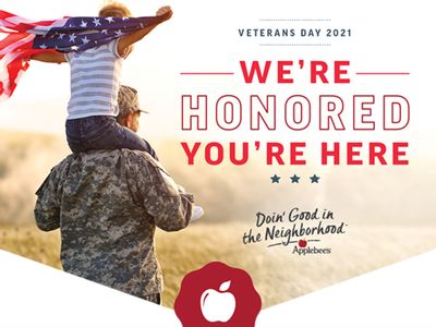 Applebee’s is Giving a Free Entree and $5 Bounce Back Card to Veterans and Active Duty Military this November 11