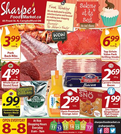 Sharpe's Food Market Flyer November 11 to 17