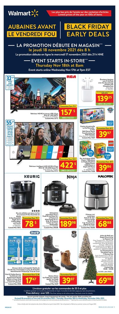 Walmart Canada (QC) Black Friday Early Deals Flyer November 18 to 24, 2021
