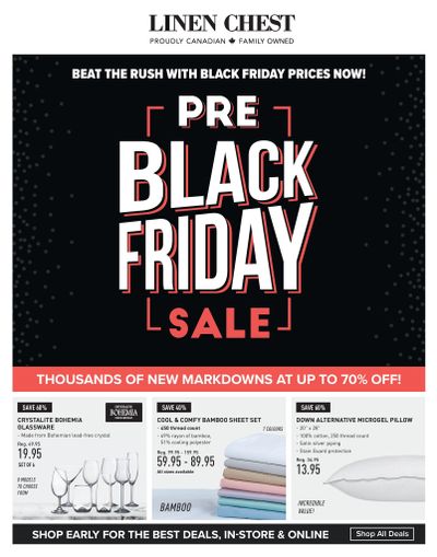 Linen Chest Pre Black Friday Sale Flyer November 9 to December 24, 2021