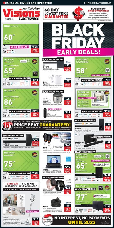 Visions Electronics Black Friday Early Deals Flyer November 12 to 18, 2021