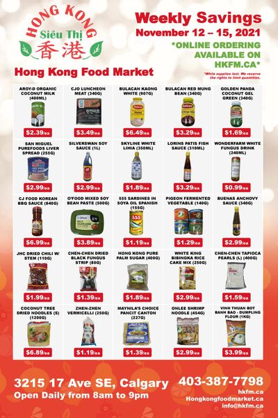 Hong Kong Food Market Flyer November 12 to 15